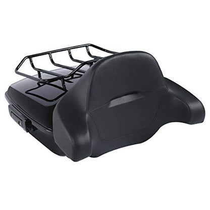Gloss Black 10.7'' Chopped Tour Luggage Trunk Backrest Detachable Mounting Rack Fit for 2014-2025 Harley Davidson Touring Street Glide Road King Glide - color: Chopped Trunk Set #5