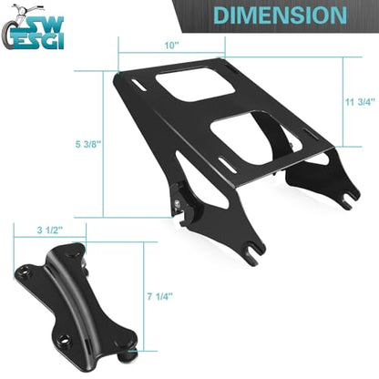 Luggage Rack 4 Point Docking Hardware Kit for Harley Detachable Tour Trunk Kit Two-Up Mounting Rack Compatible with Touring Road King Street Glide Road Glide Electra Glide 2014-2024 (Black) - color: 2014 UP Rack & Docking Black