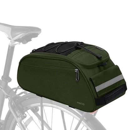 MOSISO Bike Rack Bag, Waterproof Bicycle Trunk Pannier Rear Seat Pouch Cycling Bike Carrier Backseat Storage Luggage Saddle Shoulder Bag - color: Olive Green