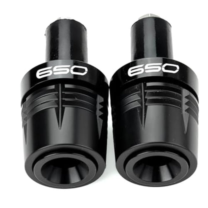 Motorcycle Handle Bar Ends Grips Plug Sliders Handlebar Grips Cap Compatible with Ninja 650 650R Ninja650 2017-2025 2026 Z650 Accessories (Black) - color: Black