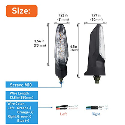 LED Turn Signal Light E-MARK Vehicle Inspection 2pcs set Motorbike Universal High brightness DC12V - color: Clear / 2pcs, size: Model 1