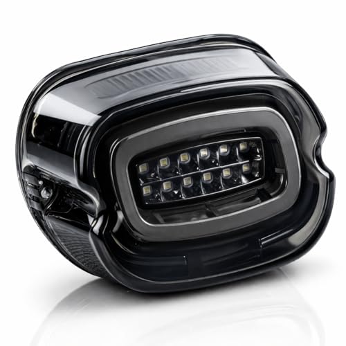 Eagle Lights HALOS Layback LED Tail Light with Turn Signals for Harley-Davidson® Motorcycles - color: Smoked