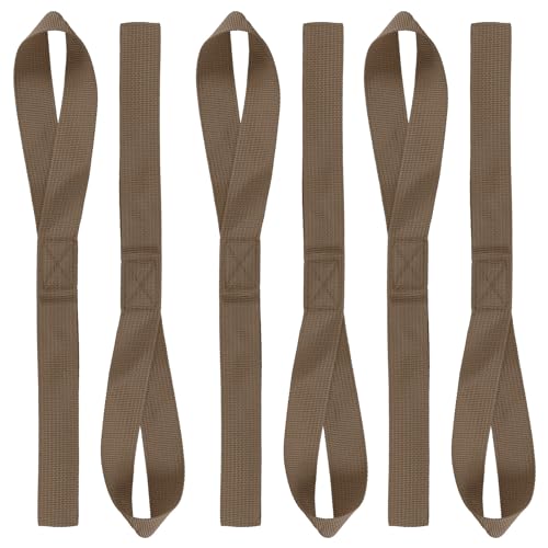 PATIKIL 12"x1" Soft Loop Tie Down Straps, 6Pcs 220lb Load Capacity 1100lb Breaking Strength Strap Loops for Securing ATV UTV Motorcycles Bikes Cargo, Khaki - color: Khaki, size: 12"x1"