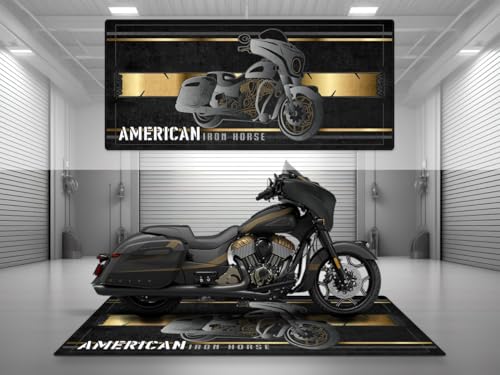 MPM Motorcycle Mat for Chieftain Washable Non - Slip Oil & Water Resistant Parking Pitmat for Garage, Showroom, Workshop Use | Grey - Size 1: 86.6 x 39.4/220 x 100 cm - color: Grey, size: Size 1: 86.6 x 39.4 "/ 220 x 100 cm