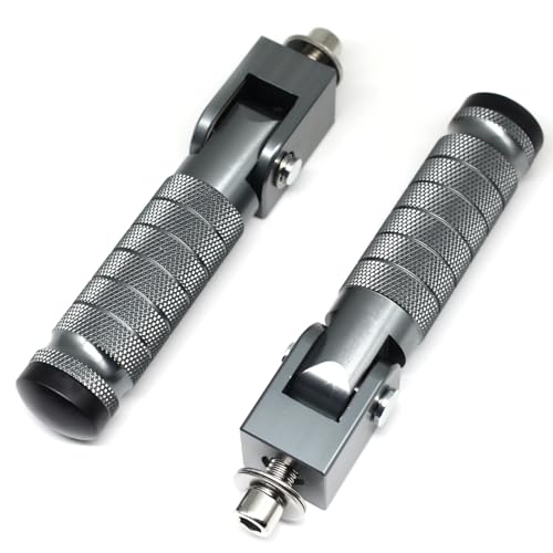 Titanium Motorcycle Bicycle Folding Foot Pegs 90 Degree Foldable Electric Motorbike Ebike For Super73 S2/ZX/RX/R/S Passenger Footrests Rearsets Rear Set Footpegs foot Rest Pedals M8 Install Bolts - color: Titanium-Foldable