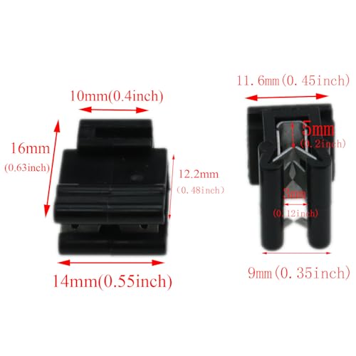 black Nylon Universal edge clip Cable Tie Buckle metal cable clips Zip Tie Mount with 0.19x7.87inch Cables Ties Wire Holder Management Clips Parallel clamp and vertical clamp 24PCS