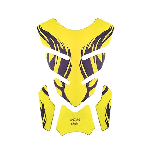 Motocycle Gas Tank Decal Motocycle Gas Tank Protector Pad Self-Adhesive Fishbone Sticker Yellow - color: Yellow