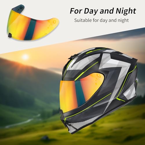 R420 Visor Shield Repalcement, UV Protection Outer Face Helmet Shield Compatible with R420 Motorcycle Accessories (Chrome Red) - color: Chrome Red
