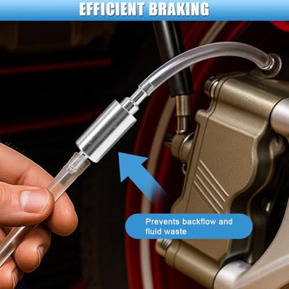 Brake Bleeder Hose with One Way Check Valve, Universal Brake Fluid Bleeding Tool Kit for Car Motorcycle Clutch, Brake Bleeder Tool for Hydraulic System Bleeding, Soft Tube with Metal Clips (1PC) - size: 1PC