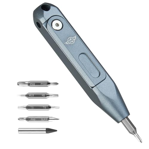 OKNIFE Otacle D1 Mini Precision Screwdriver Set, 9 in 1 EDC Multi Bit Pocket Screwdriver, Industrial S2 Steel Magnetic Bits for Work or Daily Use - color: Aluminum-grey