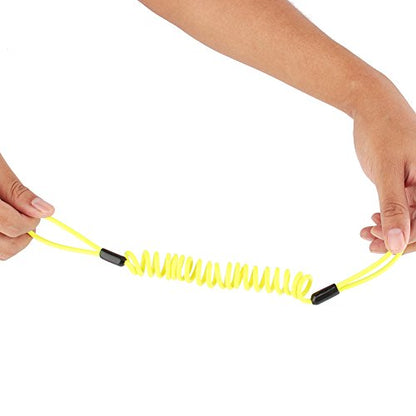 1.2m Motorcycle Reminder Spring Cable, Disc Lock Reminder Cable, Alarm Lock Security Spring Reminder Cable for Scooter Motorcycle Bike Brake Disc, Antitheft on Handlebar, Lemon Yellow