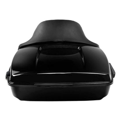 TCMT Chopped Motorcycle Trunk Box Backrest Mounting Rack Fit For Harley Touring 1997-2008 Road King Road Street Electra Glide Pack - color: Set B1 Black Latches#Chrome Rack