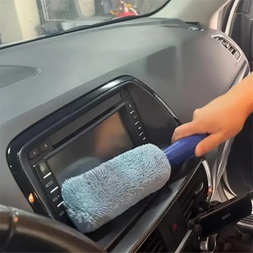 Car Wheel Cleaning Brush, Handle Motorcycle Washing Cleaning Tools, Soft Reusable Clean Tool for Cars Wash Shop (Blue)