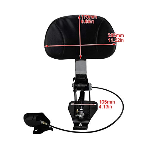 Adjustable Driver Backrest with Chrome Mount Fit for Harley Touring Road King Electra Glide CVO 2009-2024 - color: Chrome mount