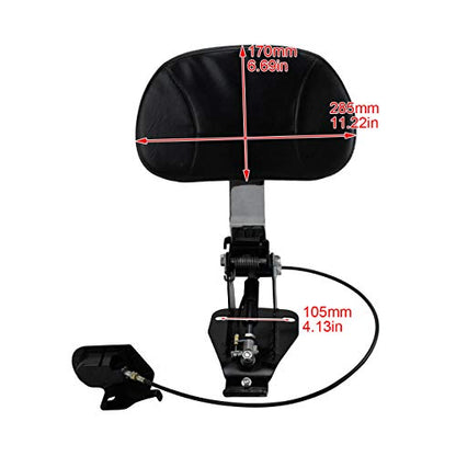 Adjustable Driver Backrest with Chrome Mount Fit for Harley Touring Road King Electra Glide CVO 2009-2024 - color: Chrome mount