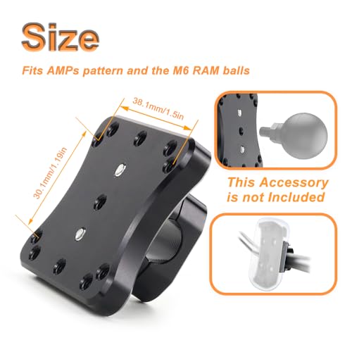GPS Mount Bracket Motorcycle Navigator Holder Compatible with AMPS Pattern GPS Mount (22MM) - size: 22MM