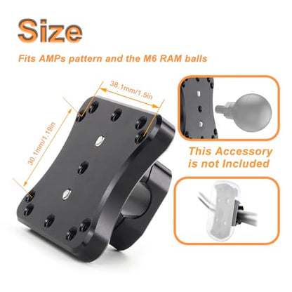 GPS Mount Bracket Motorcycle Navigator Holder Compatible with AMPS Pattern GPS Mount (12MM) - size: 12 mm