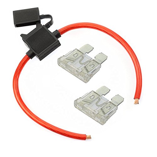 Voodoo (1) 8 Gauge ATC Inline Fuse Holder Fuseholder with Cover and (2) Fuses (25 Amp) - size: 25 Amp