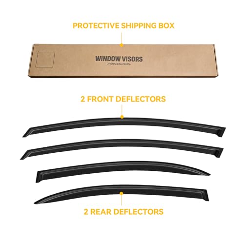 Window Visor for 2006-2011 Honda Civic, Out-Channel Rain Guards Shields Vent Deflector Shade Wind Dark Smoke for 06-11 Civic 2007 2008 2009 2010, Tape-On Outside-Mount, 4PCS - style: For 2006-2011 | Honda Civic | Out-Channel