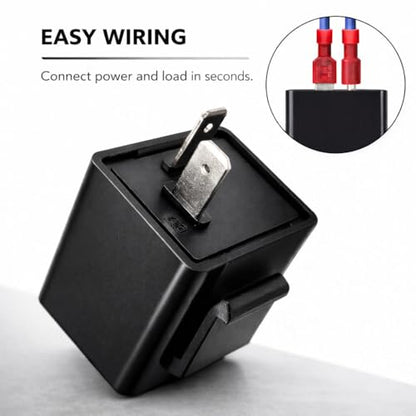 MGI SpeedWare 2-Pin Silent Flasher Relay for LED Turn Signal - Hyper Flash Fix (2-Pack)