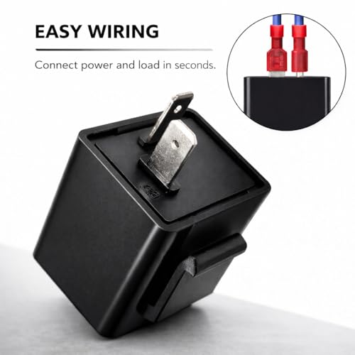 MGI SpeedWare 2-Pin Silent Flasher Relay for LED Turn Signal - Hyper Flash Fix (1-Pack)