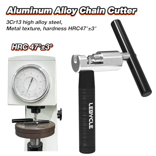 Bike Chain Tool for 6-12 Speed Chains, Chain Breaker with Storage Base, HRC47/49 Hardened Steel, Extended Handle, Spare Pin & Chain Hook for Road and Mountain Bikes