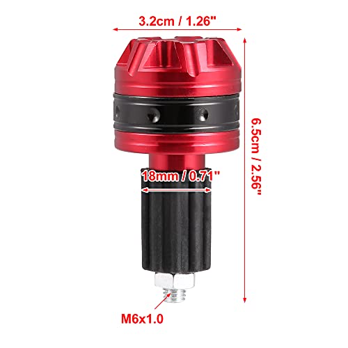 X AUTOHAUX 1 Pair Universal 18mm Handlebar End Caps Plug Bar End Aluminum Alloy for Motorcycle Red - color: Red
