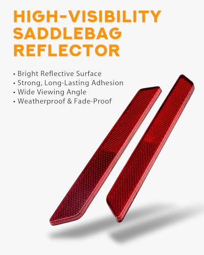 PBYMT Saddlebag Reflector, Hard Saddle Bag Latch Cover Compatible for Harley Touring Street Glide Electra Glide Road Glide Road King 2014-2024, Red