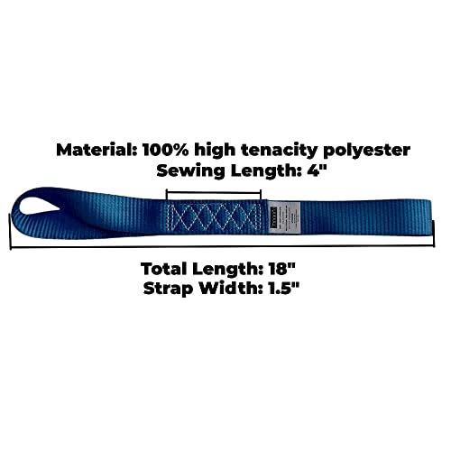 Heavy Duty Soft Loop Tie Down Straps (4PK) 1.5 inches 18 inches 10,000 LBS Breaking Strength Soft tie downs for Motorcycle, ATV, UTV, Bicycle and Trailer - color: blue