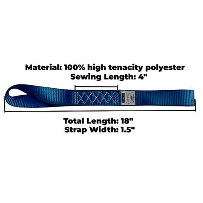 Heavy Duty Soft Loop Tie Down Straps (4PK) 1.5 inches 18 inches 10,000 LBS Breaking Strength Soft tie downs for Motorcycle, ATV, UTV, Bicycle and Trailer - color: blue