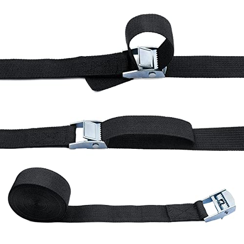 2PCS Lashing Straps with Buckles Adjustable, Up to 600lbs,Tie Down Straps for Motorcycle, Cargo, Trucks,Trailer,Luggage (1" x 9.8') - size: 1" x 9.8'