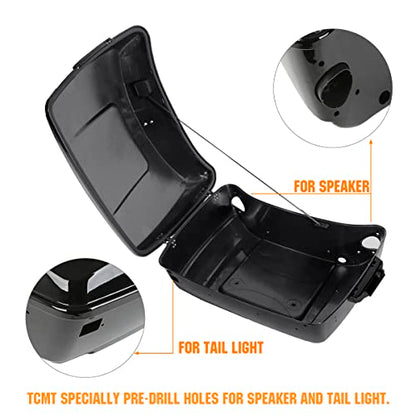 TCMT King Motorcycle Trunk W/Black Latch Rear Speakers Fit for Harley 2014-2025 Touring CVO Road King Road Glide Street Glide Electra Glide Pack - color: Set E#1
