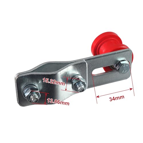 (Red) Chain Tensioner Adjuster W/8mm chain tensioner Guide wheel for 49cc 60cc 66cc 80cc Engine Motorized Bicycle Dirt Bike ATV bicycles - color: red