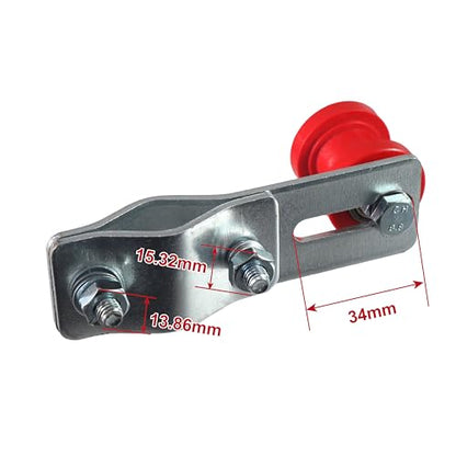 (Red) Chain Tensioner Adjuster W/8mm chain tensioner Guide wheel for 49cc 60cc 66cc 80cc Engine Motorized Bicycle Dirt Bike ATV bicycles - color: red