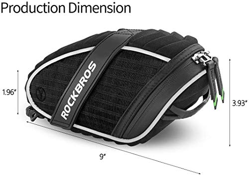 ROCKBROS Bike Seat Bag, Bicycle Saddle Bag Under Seat 3D Shell Cycling Seat Pack for Mountain Road Bikes Black - color: Black