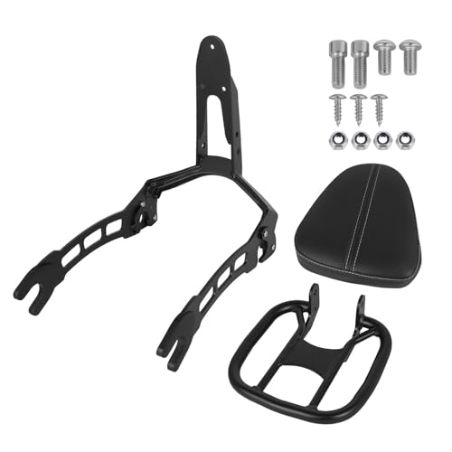 Motorcycle Upright Sissy Bar Backrest Passenger Seat Replacement for Indian Scout 2015-2024 Scout Sixty 2016-2024 Scout ABS 2019-2020 Detachable Backrest Luggage Rack - color: black+black