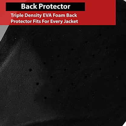 Jackets 4 Bikes Motorcycle Jacket Armor 5 PC CE Certified Level 1, Universal Fit, Shoulder Elbow Back 5PC Set Black - color: Black