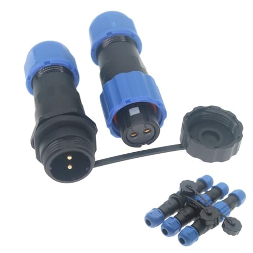 SD13 IP68 1-7 PIN Waterproof Power Connector, High Voltage Circular Industrial Electrical Cable Wire Connector Plug, Rear Nut Panel Socket (3, Inline Female Plug, 2pin) - color: Inline female plug, size: 2pin
