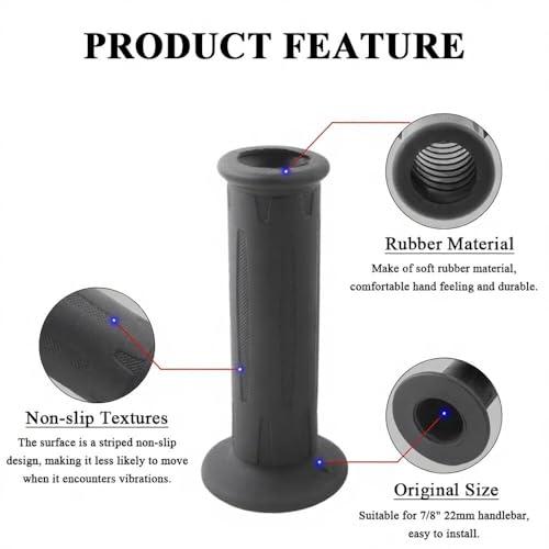 Motorcycle Handlebar Grips 24mm 26mm Non Slip Rubber Hand Grips Black Compatible with BMW R1250GS R1200GS S1000RR R1150 F650 F700 F800 K1600 Series