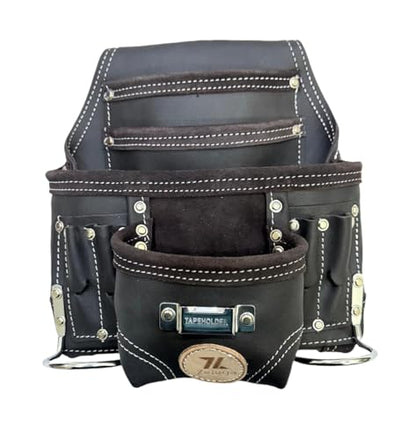 Zeluga 20-111 10 Pocket Rigger Heavy Duty Leather Tool Bag, Oil Tanned - color: Oil Tanned