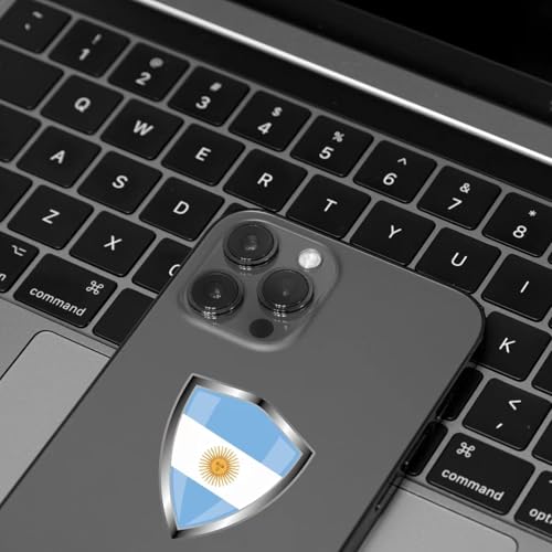 Argentina Flag Decal Sticker - Argentine Flags Shield Shape Reflective Vinyl Car Stickers - for Car Window Bumper Laptop Waterproof Sticker (5Pcs) - color: Argentina
