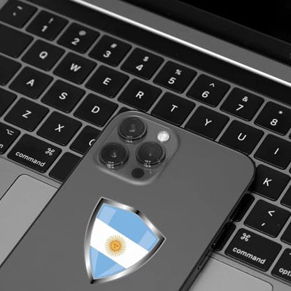 Argentina Flag Decal Sticker - Argentine Flags Shield Shape Reflective Vinyl Car Stickers - for Car Window Bumper Laptop Waterproof Sticker (5Pcs) - color: Argentina