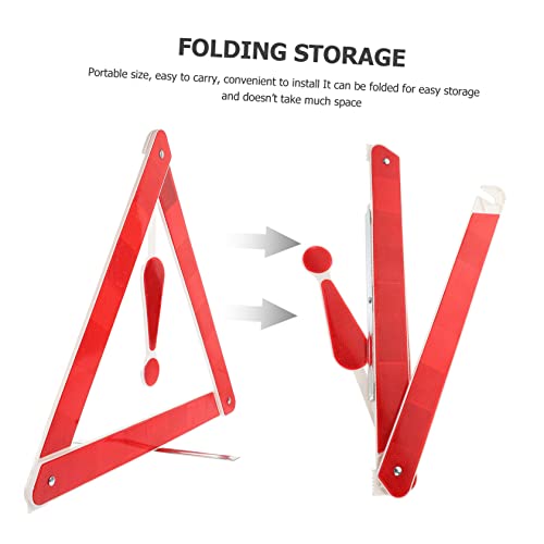 2pcs Reflective Car Warning Triangle Kit Durable Auto Safety Tripod for Roadside Emergencies Compact Design for Easy Storage for Vehicles and Work Trucks
