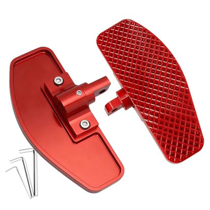 Red Rear Diamond Passenger Foot Pegs Mini Foorests for Harley Touring Road Glide Road King Electra Glide Street Glide Softail Slims, Fat Boy, Street Bob, Low Rider ST, Breakout & Dyna - color: Passenger Floor Board-Red