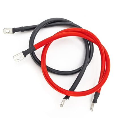 6 AWG Battery Cable 3FT 6 Gauge Pure Copper Battery Inverter Cables with 5/16 in Lugs Both Ends Power Inverter Wire Set for Automotive Solar Power Inverter Marine Boat RV Car Motorcycle (3FT) - size: 3 FT