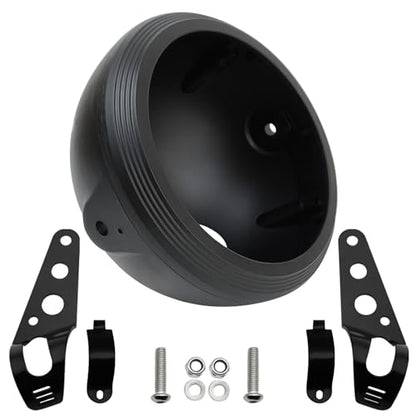 5.75inch CNC Motorcycle Headlight Housing Bucket with Side Mounting Bracket 32-40MM Fork Tube Holder Clamps for Motorcycle - size: 40