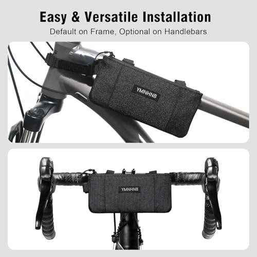 Bike Frame Bag – Water-Resistant Top Tube Bike Bag, Minimalist Bicycle Storage Pouch for Smartphone & Cards, Fits Road & Mountain Bikes