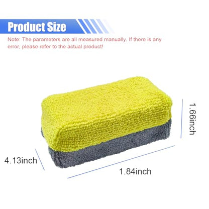 12PCS Ceramic Coating Applicator Sponge, Microfiber Rectangular Auto Polishing Cleaning Pads, Universal Automotive Detailing Sponge for Car Wax, Paint, Sealant Application (Yellow) - color: Yellow