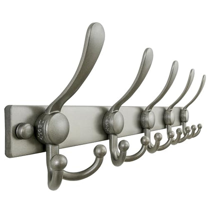 Dseap Coat Rack Wall Mount, Heavy Duty 12-Gauge Base vs Flimsy 1mm, Double-Thick Solid Anti-Snap Hooks, 16” Stud-Mount, Stainless Steel Hanger for Clothes Hat Entryway Closet Mudroom, Grey - color: Gray, size: L=17" (1pcs)