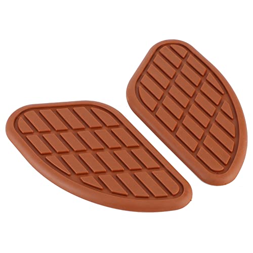 Motorcycle Pad, Pair of Rubber Motorcycle Fuel Traction Pad Protector Vintage Universal Knee Grip Decals Gas Fuel Knee Grip Protector for Motorcycle Decoration (Brown) - color: Brown